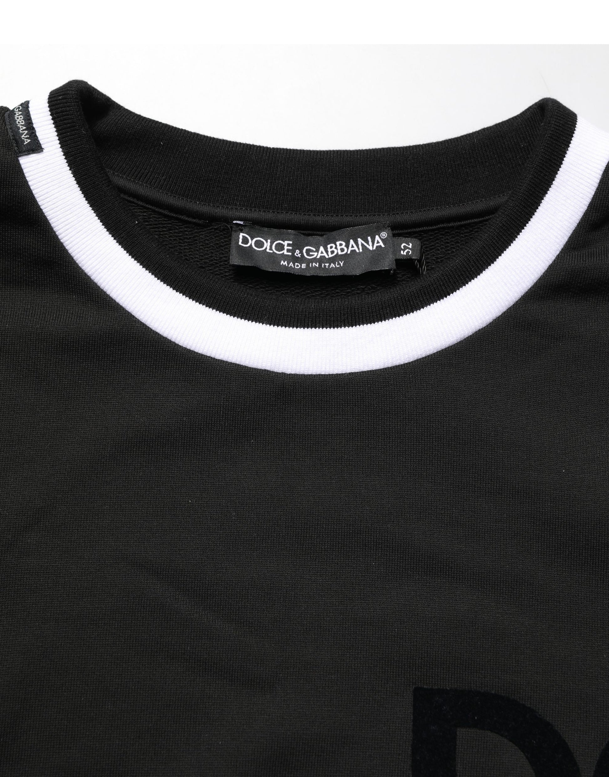 Dolce & Gabbana Black DGLogo Print Cotton Sweatshirt Sweater
