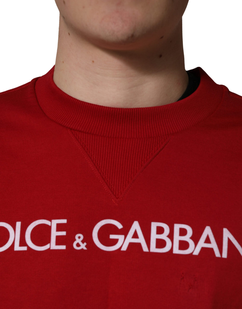 Dolce & Gabbana Sweat-shirt en jersey de coton rouge à logo DG