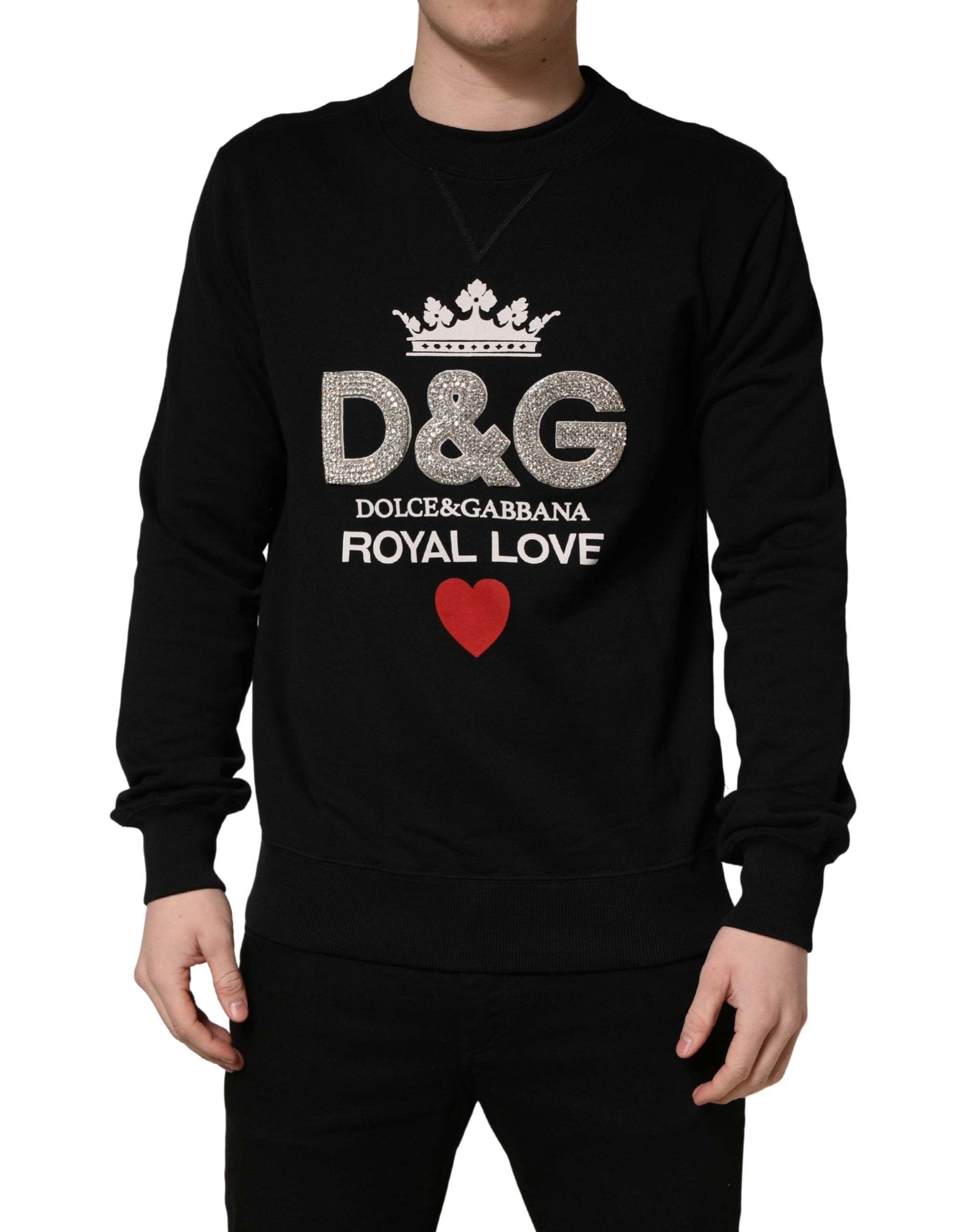 Pull Dolce & Gabbana en coton noir orné