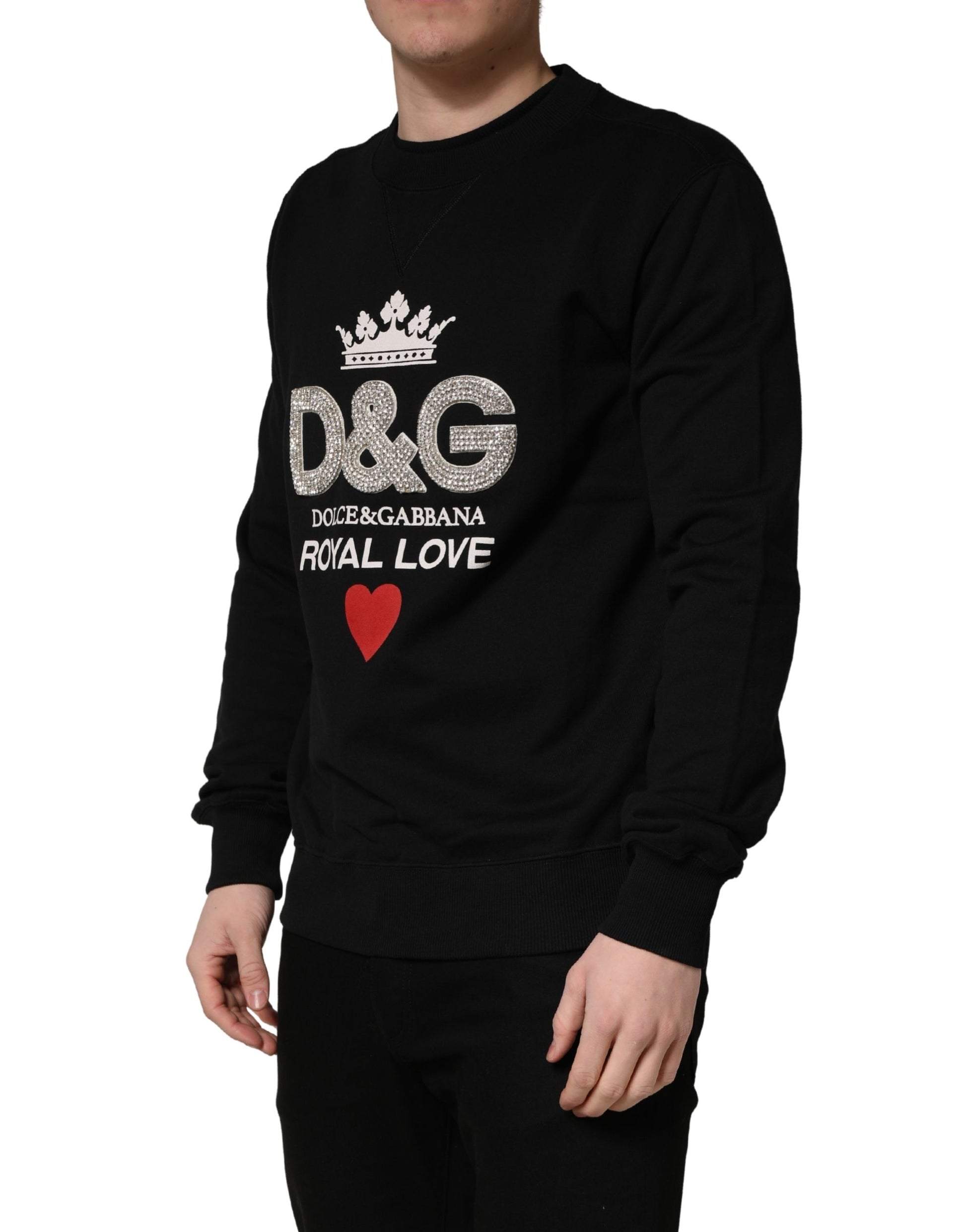 Pull Dolce & Gabbana en coton noir orné
