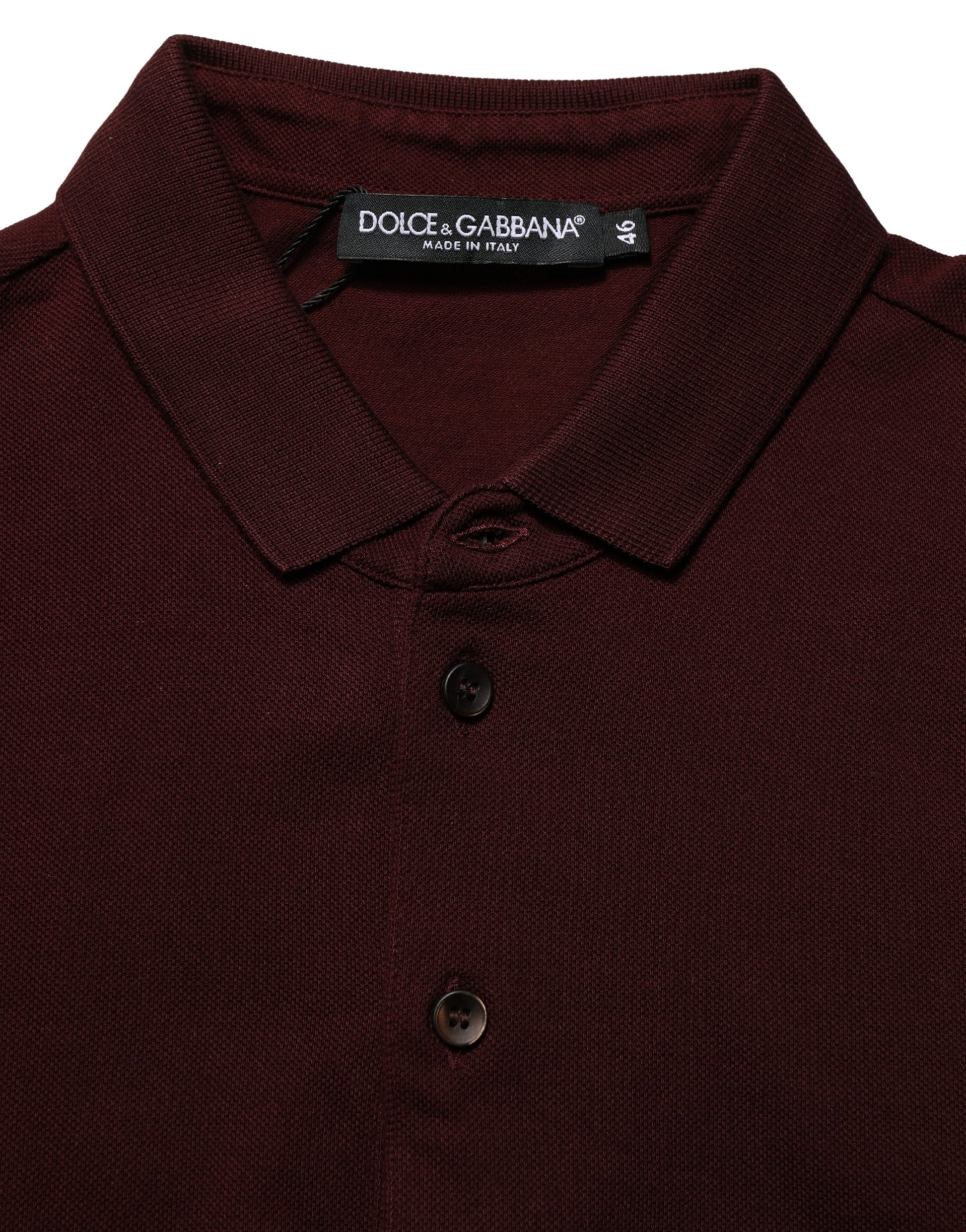 Polo Dolce & Gabbana col chemise manches courtes marron