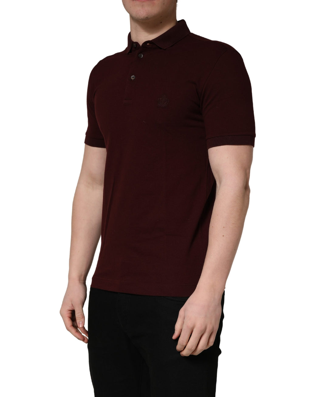 Polo Dolce & Gabbana col chemise manches courtes marron
