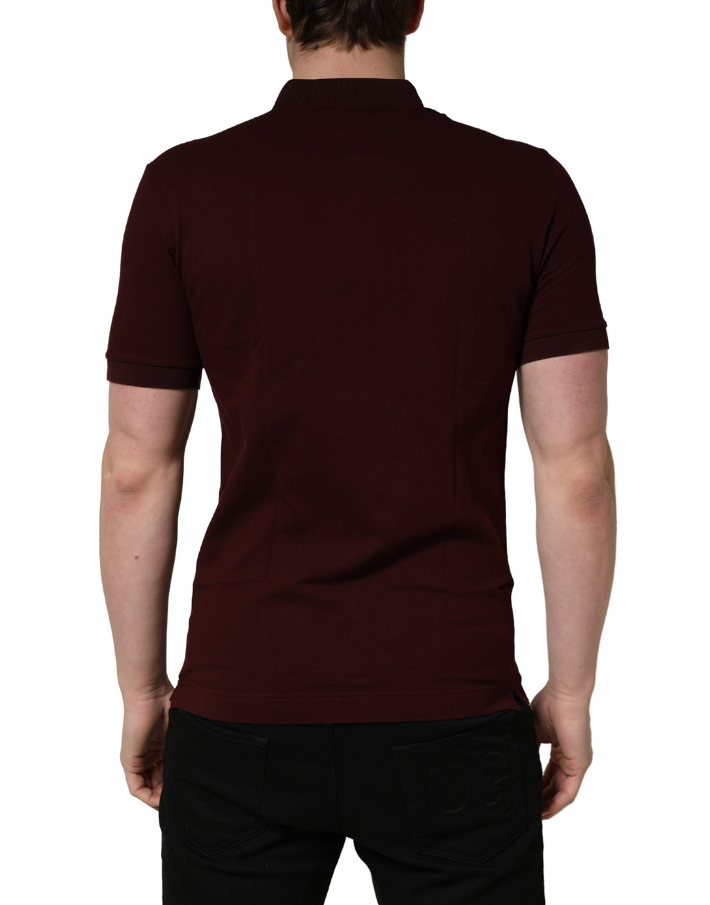 Polo Dolce & Gabbana col chemise manches courtes marron