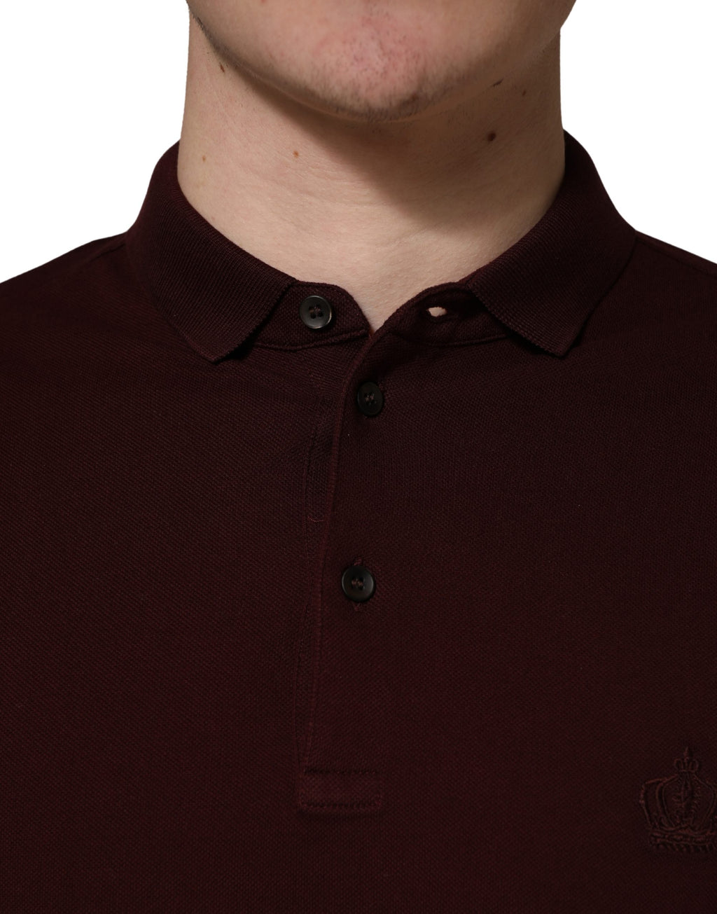 Polo Dolce & Gabbana col chemise manches courtes marron
