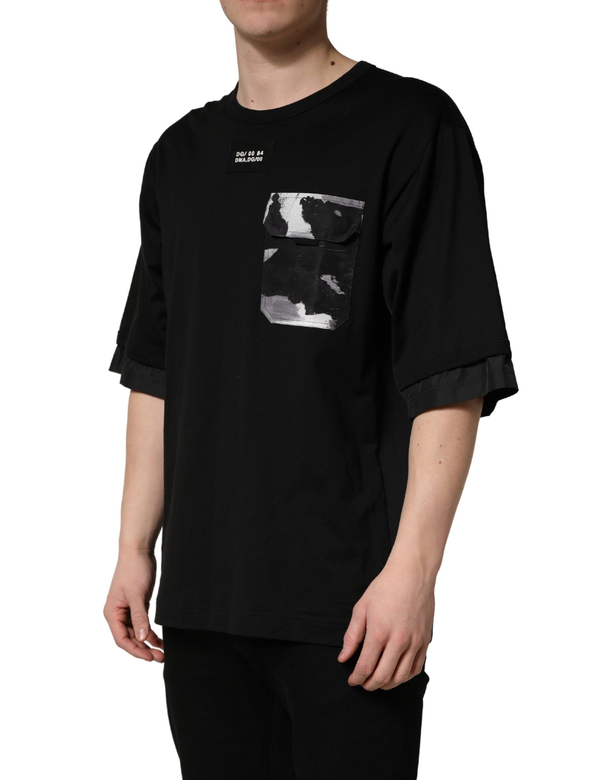 Dolce & Gabbana Black Short-Sleeve Shirt for Men detail view