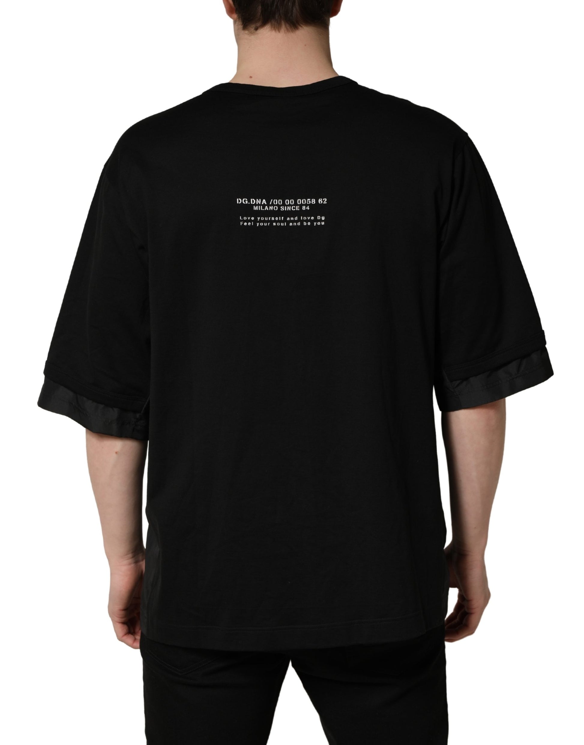 Dolce & Gabbana Black Short-Sleeve Shirt for Men side view