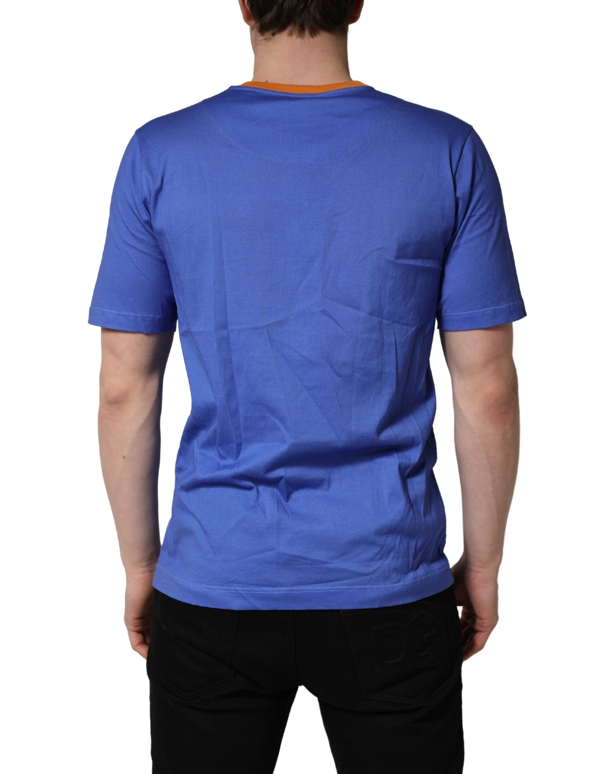 Dolce & Gabbana Blue Short-Sleeve Shirt for Men side view