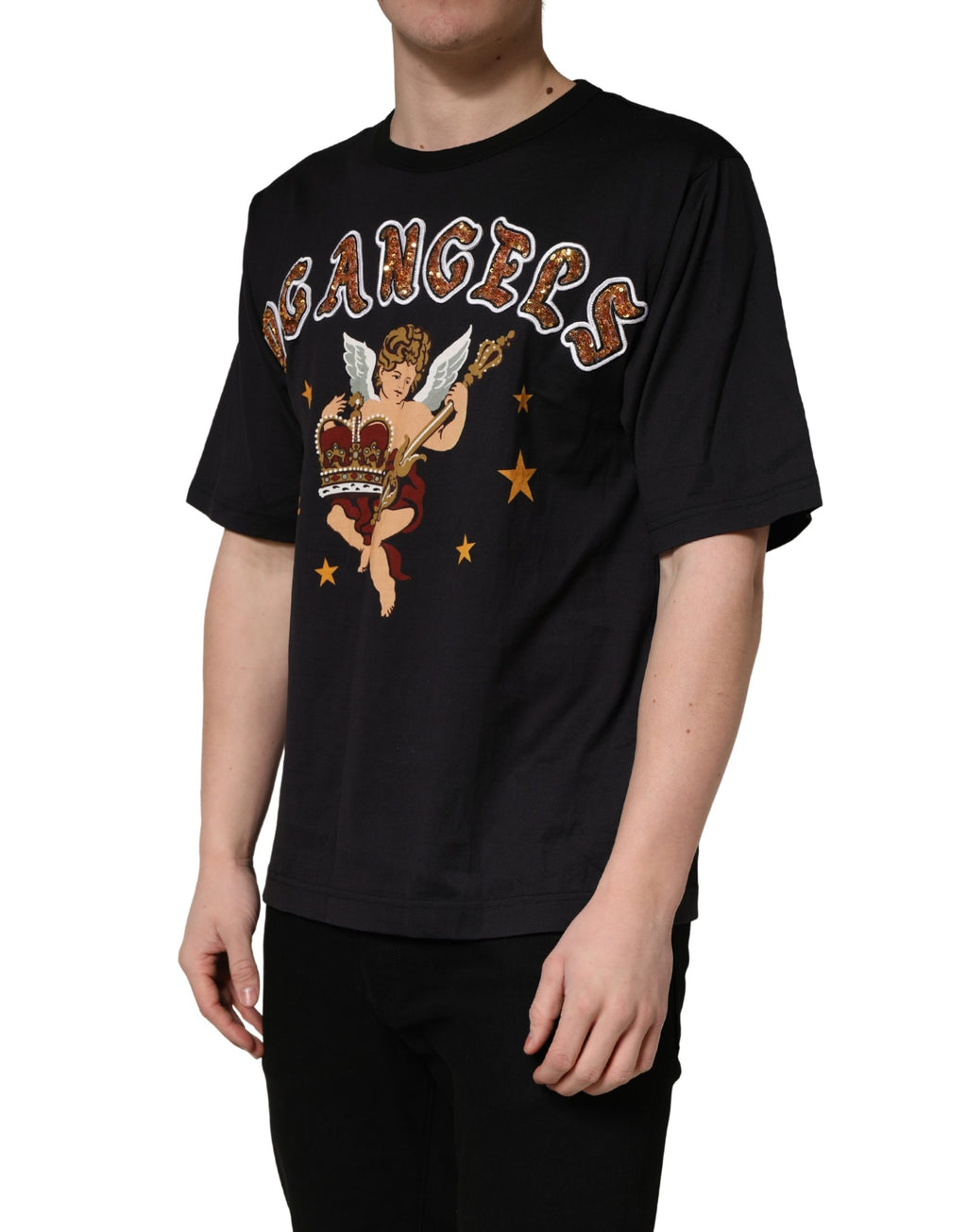 Dolce & Gabbana Black Short-Sleeve Shirt for Men detail view