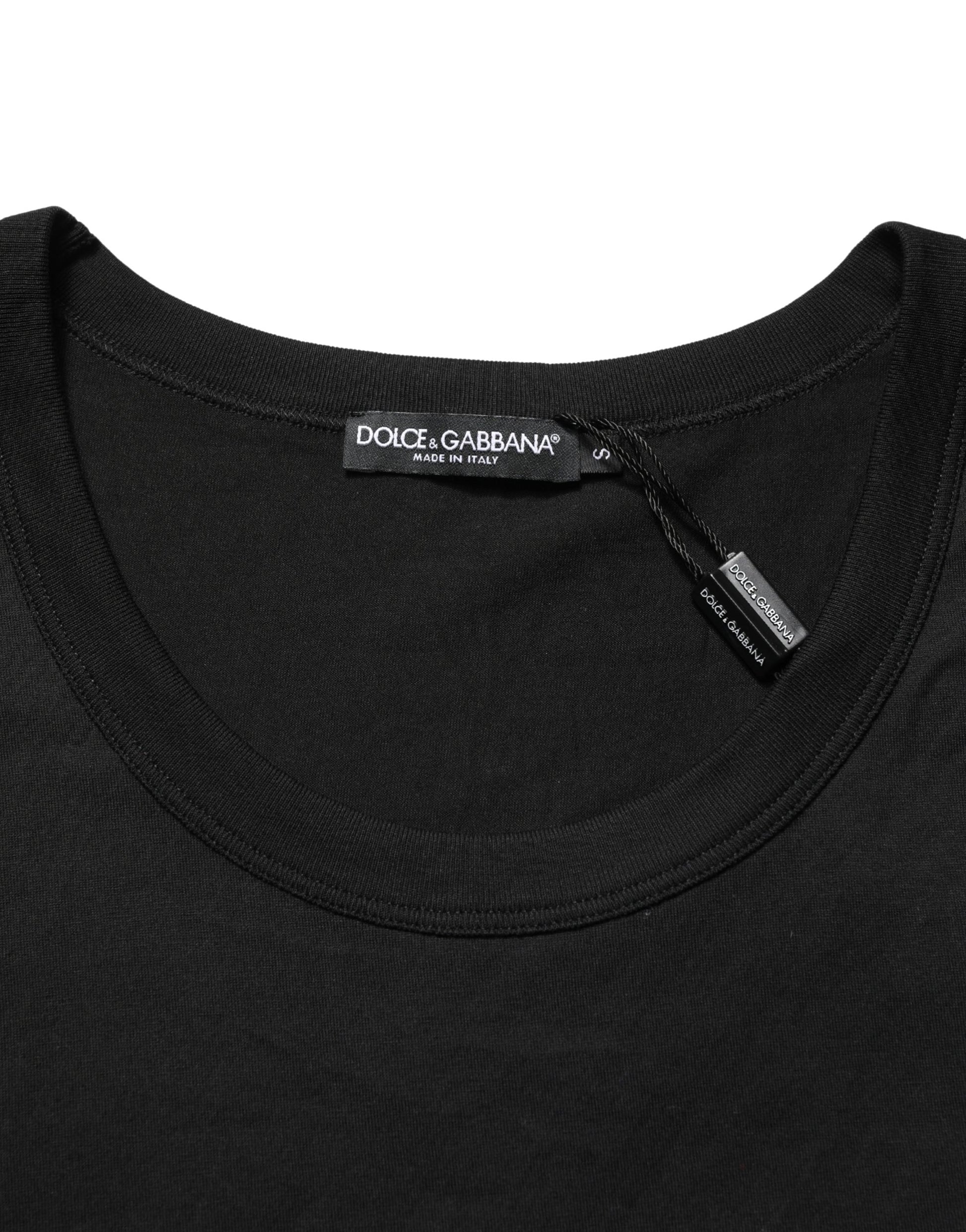 Dolce & Gabbana Black Cotton Sleeveless Men Tank Top T-shirt