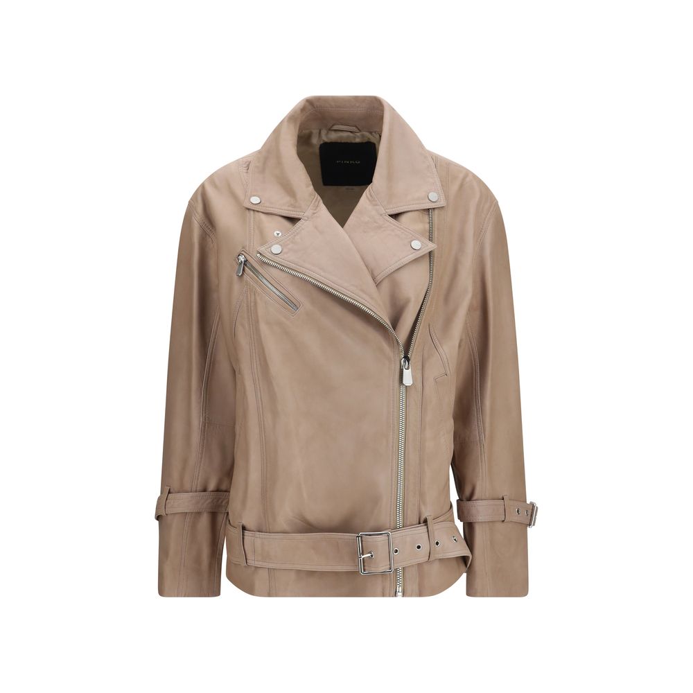 PINKO Beige Leather Jackets for Women