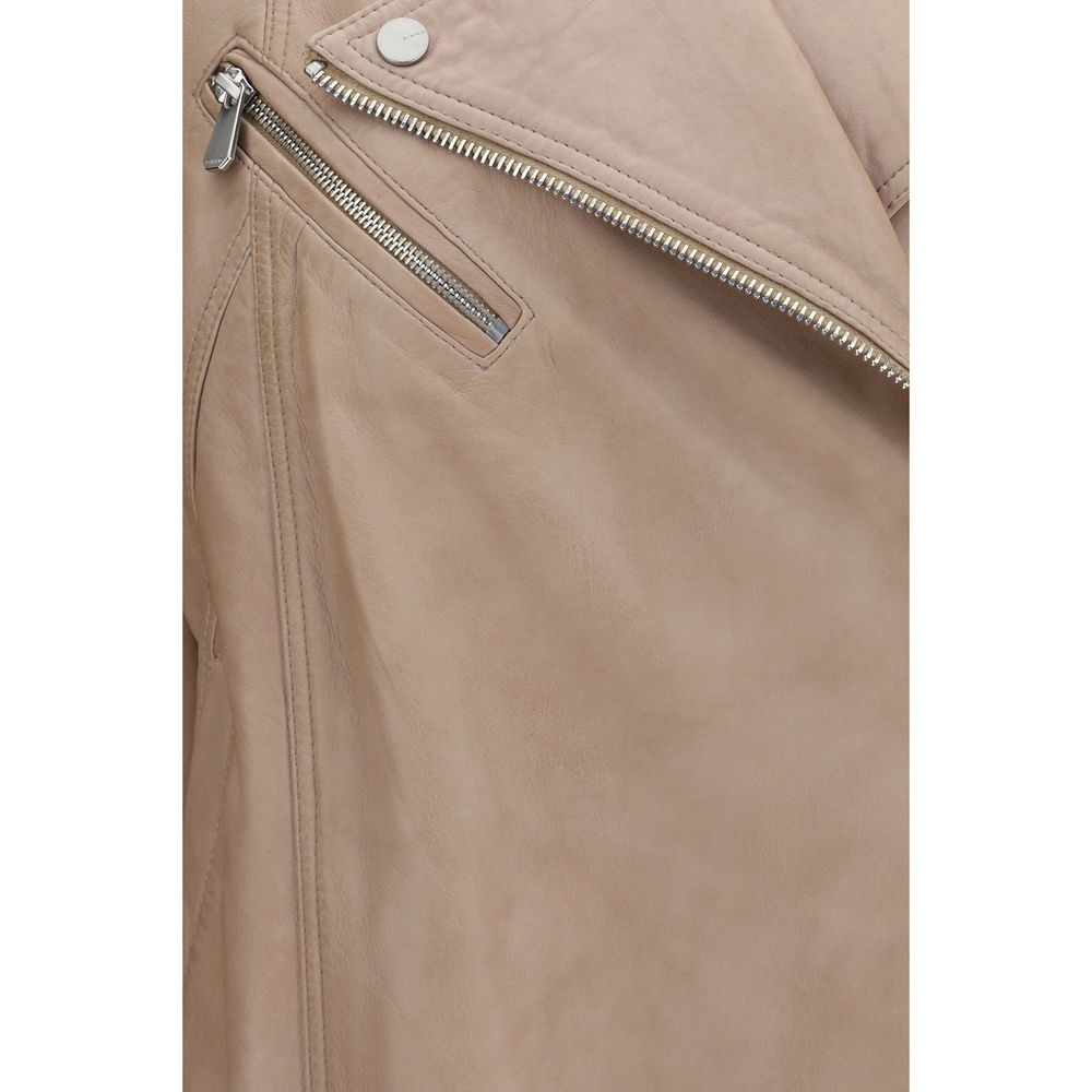 PINKO Beige Leather Jackets for Women detail view