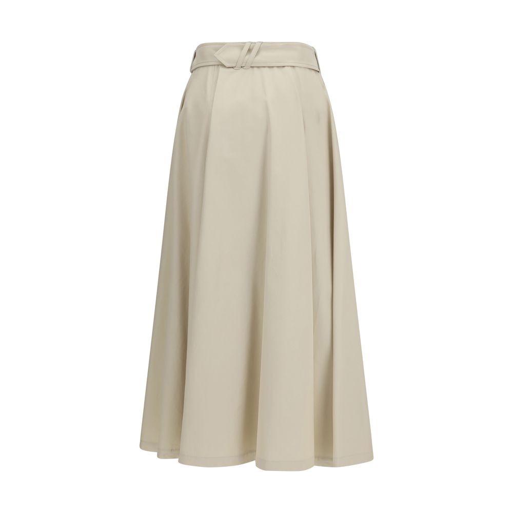 Jupe mi-longue Burberry en coton beige