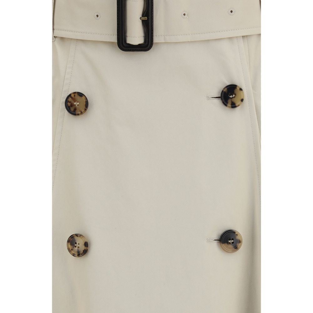 Jupe mi-longue Burberry en coton beige