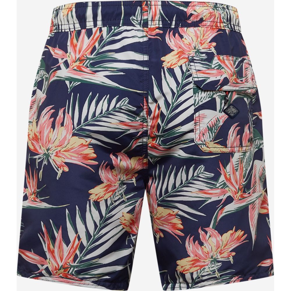 Short de bain Superdry en polyester bleu