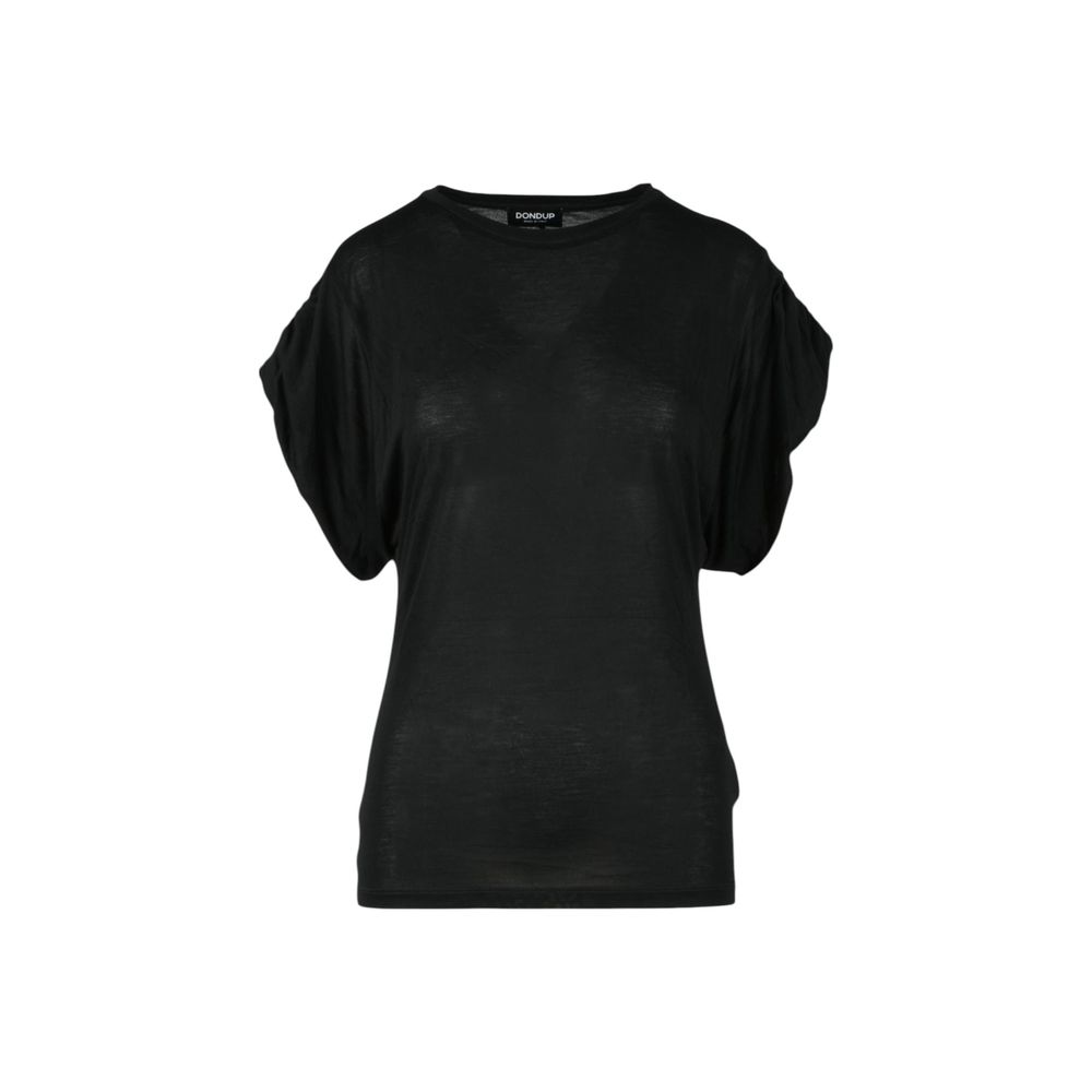 T-shirt noir en viscose Dondup