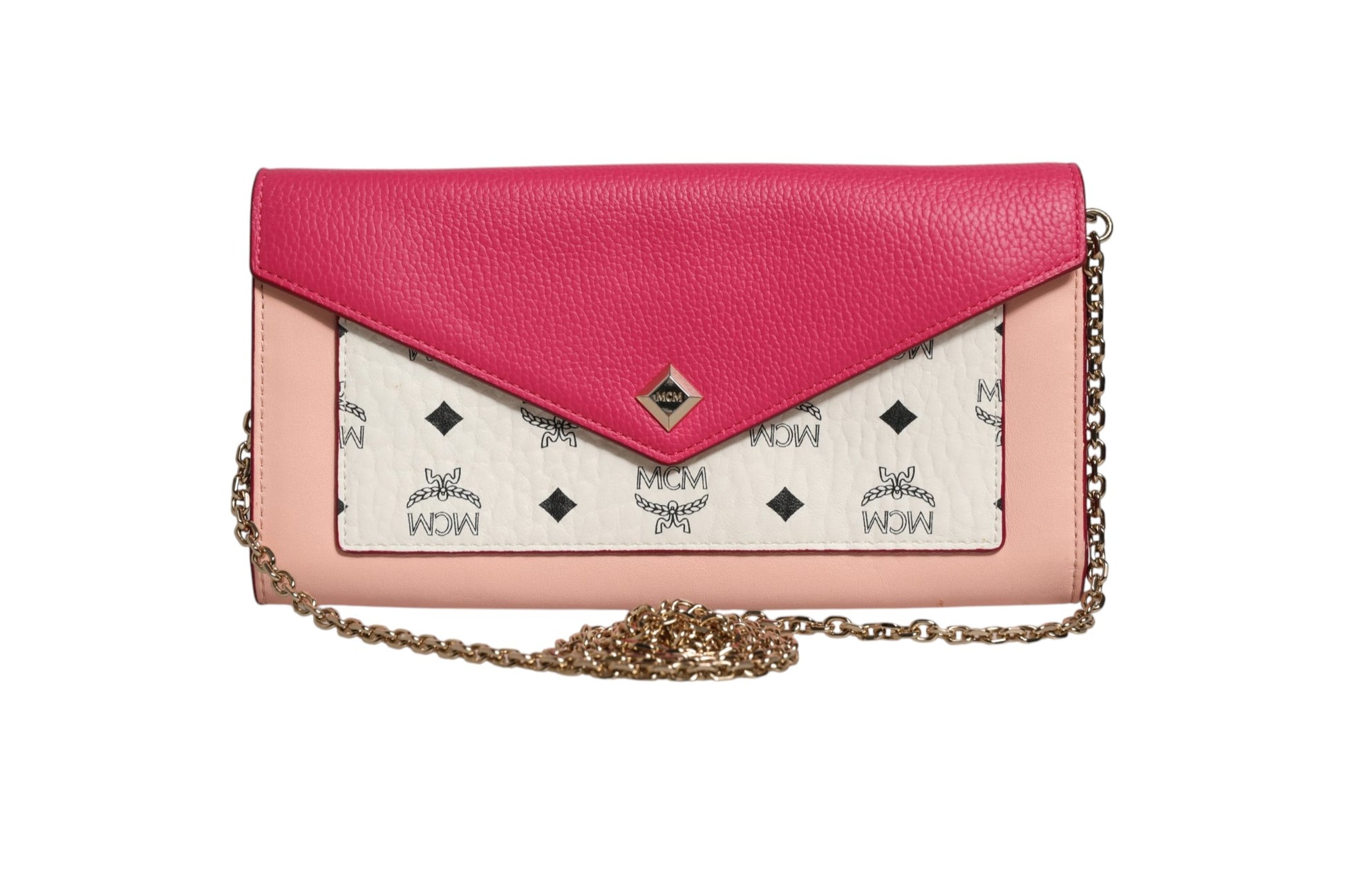 MCM Colorblock Visetos Love Letter Crossbody Wallet