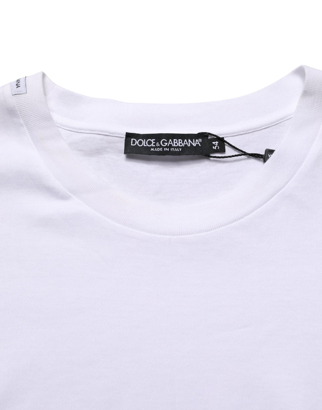 T-shirt Dolce & Gabbana blanc en coton, coupe oversize, col rond pour homme