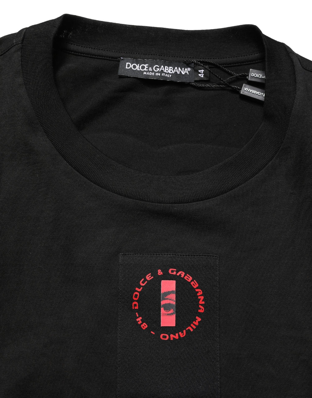 T-shirt ras du cou Dolce & Gabbana en jersey de coton noir avec patch logo