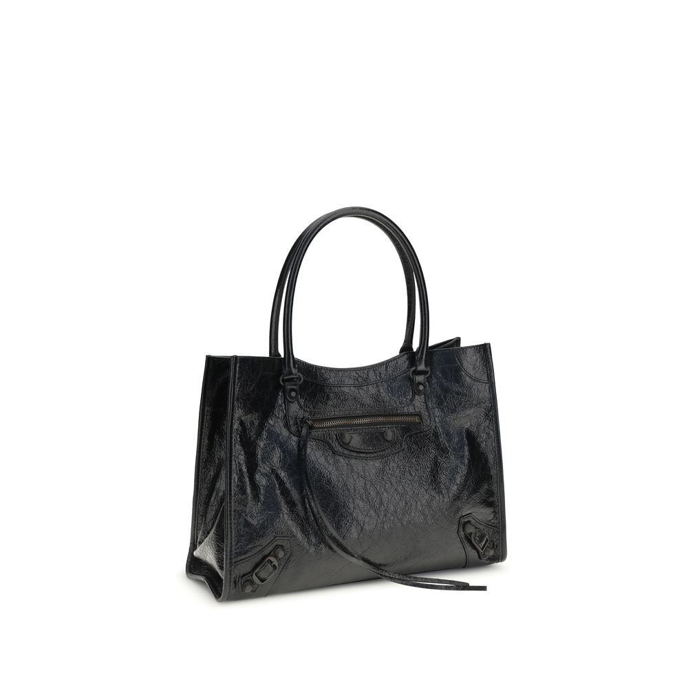 Balenciaga Schultertasche aus schwarzem Lammleder Ovis Aries