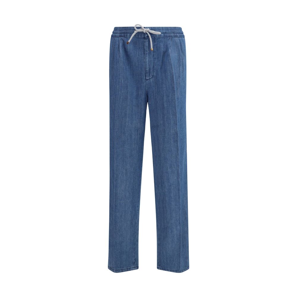 Brunello Cucinelli Blue Casual Pants for Men