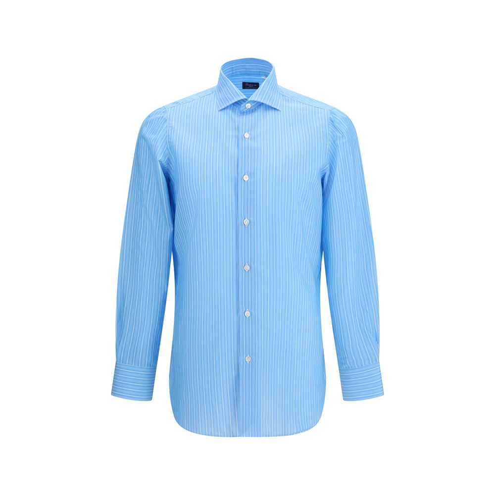 Chemise Finamore en coton bleu