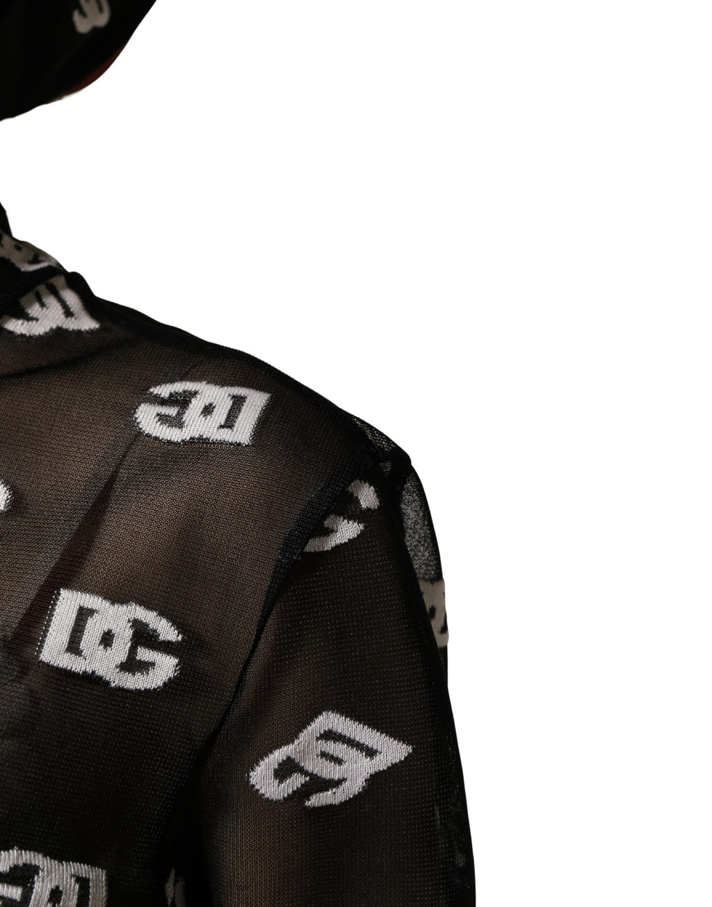 Robe-Combinaison à Capuche Imprimé Logo Noire et Blanche Dolce & Gabbana