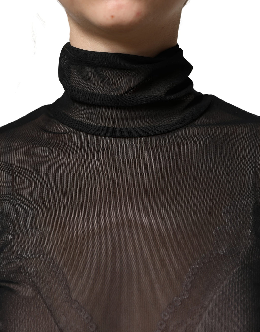 Robe-combinaison Dolce & Gabbana en nylon noir transparent à col roulé