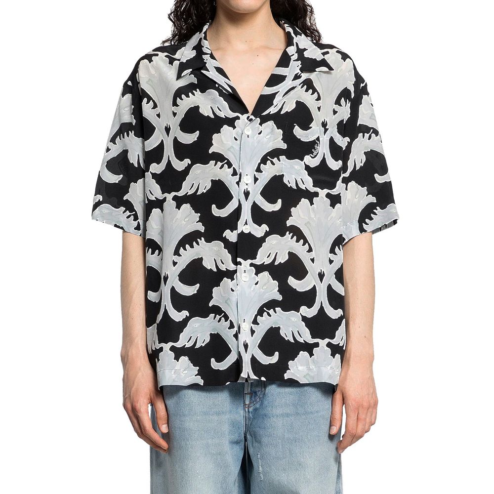 Valentino Garavani Black Silk Pattern Shirt