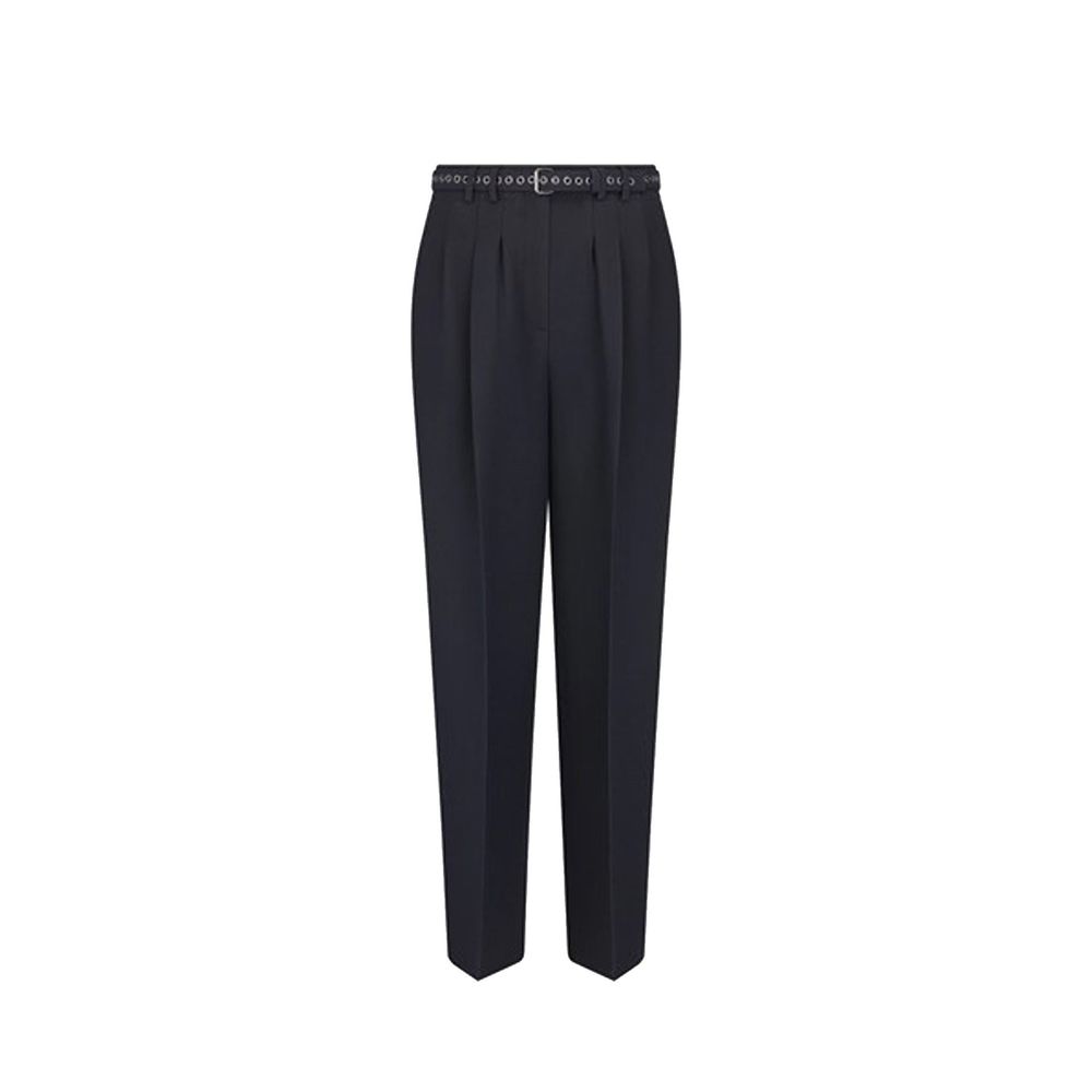 Pantalon décontracté Dior en laine noire