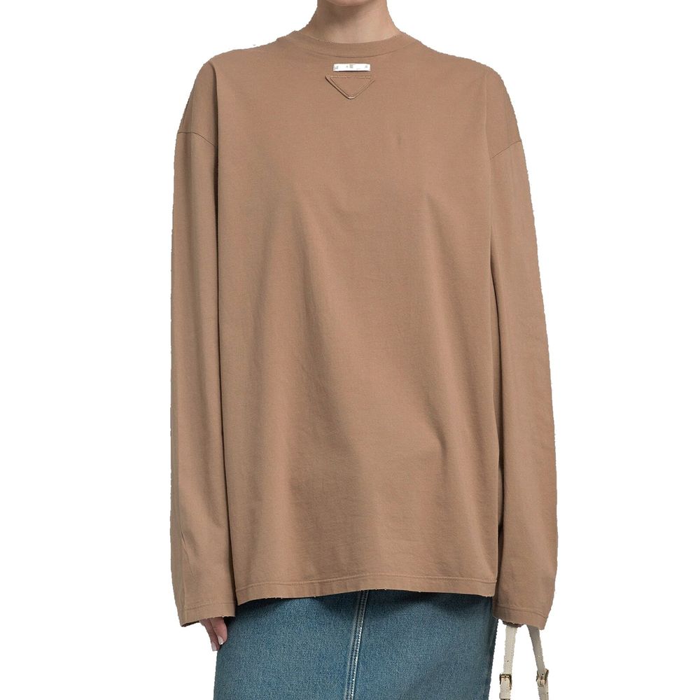 Prada Brown Long Sleeve T-Shirt for Women alternate view