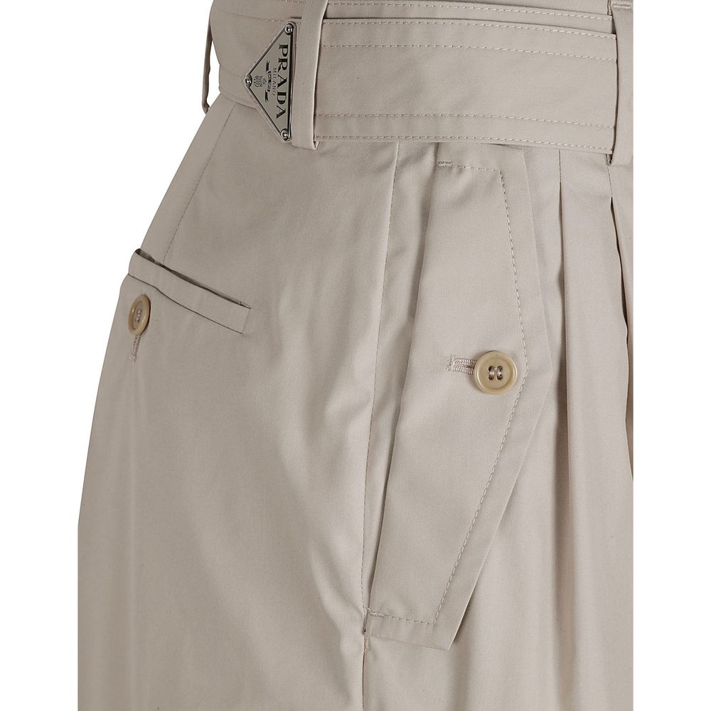 Pantalon Cargo Prada en Coton Beige