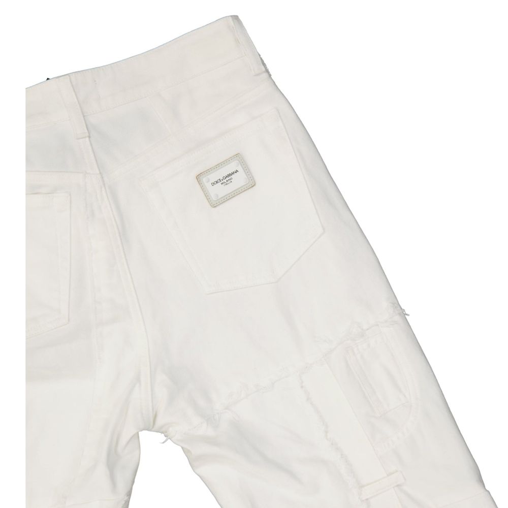Dolce & Gabbana White Straight Leg Jeans for Women detail view