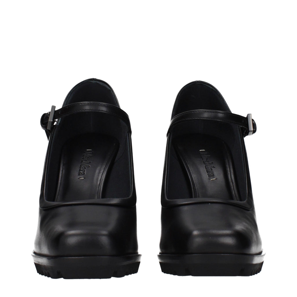 Escarpins Max Mara en cuir noir à talons hauts