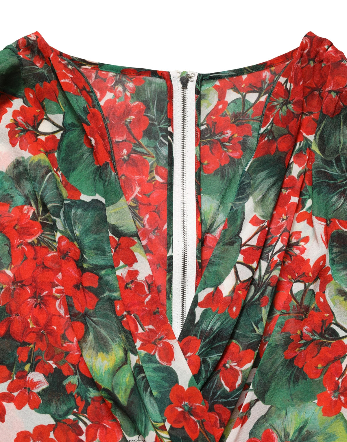 Robe longue Dolce & Gabbana à manches longues, col en V et imprimé floral multicolore