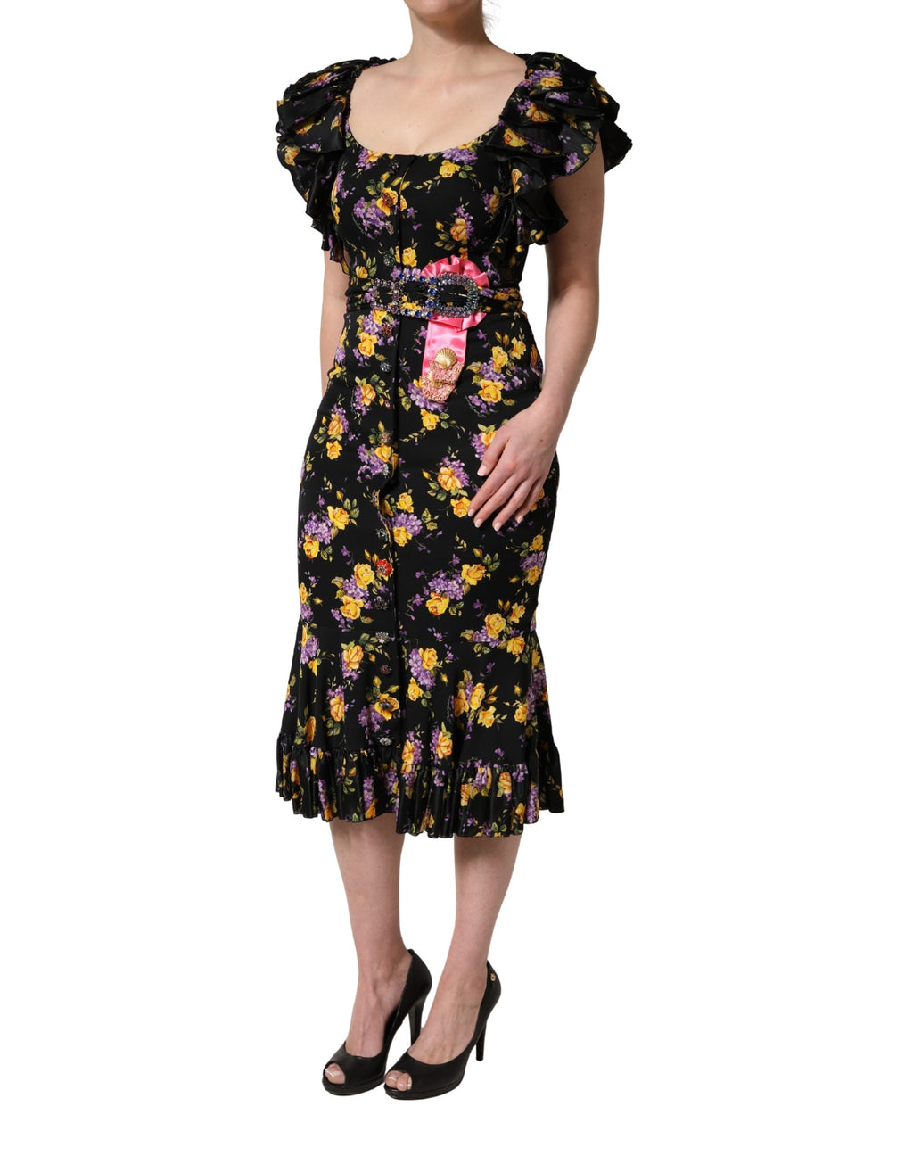 Dolce & Gabbana Black Midi Dress for Women detail view