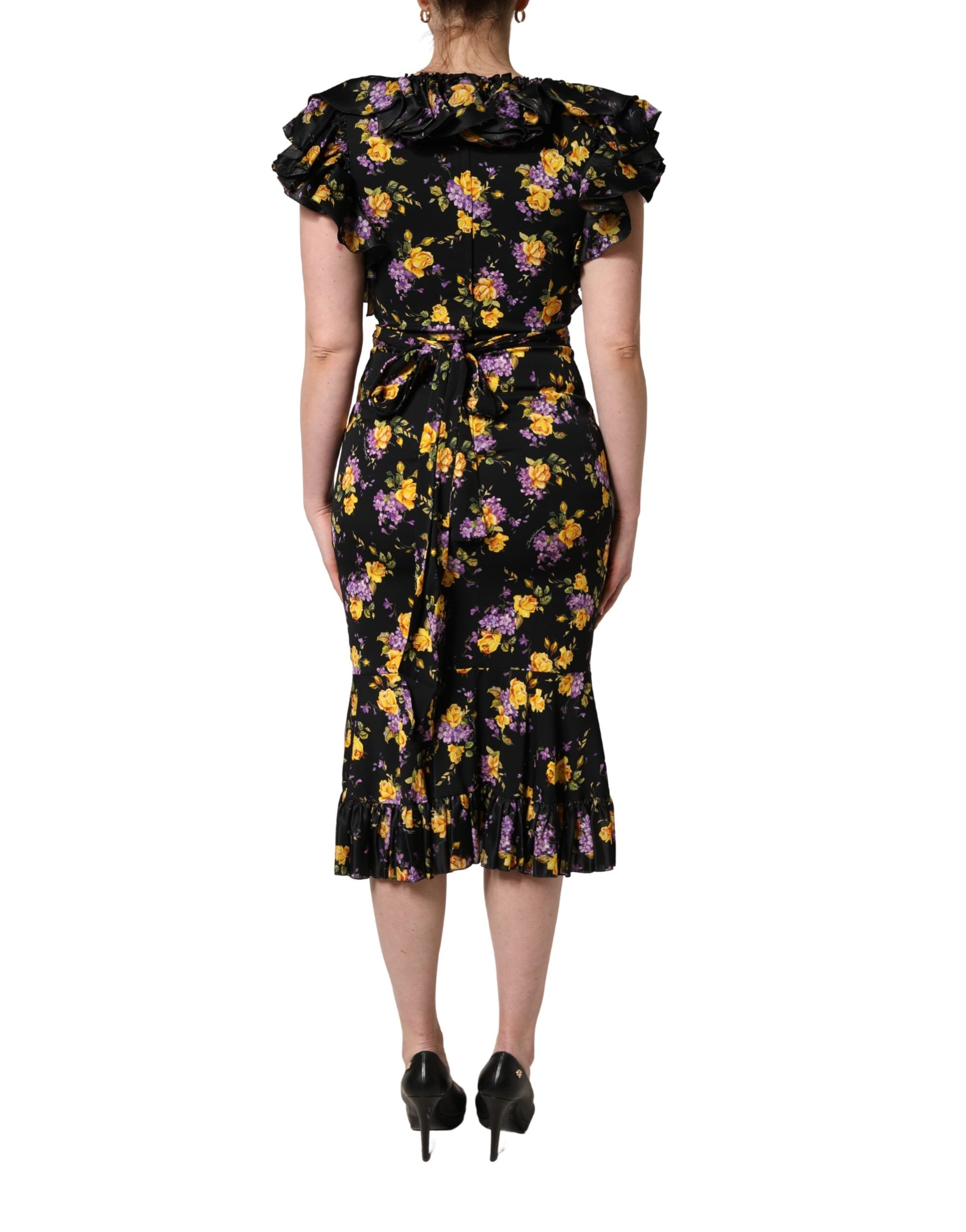 Dolce & Gabbana Black Midi Dress for Women side view
