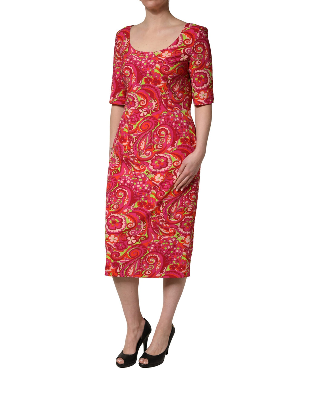 Dolce & Gabbana Red Midi Dress for Women detail view
