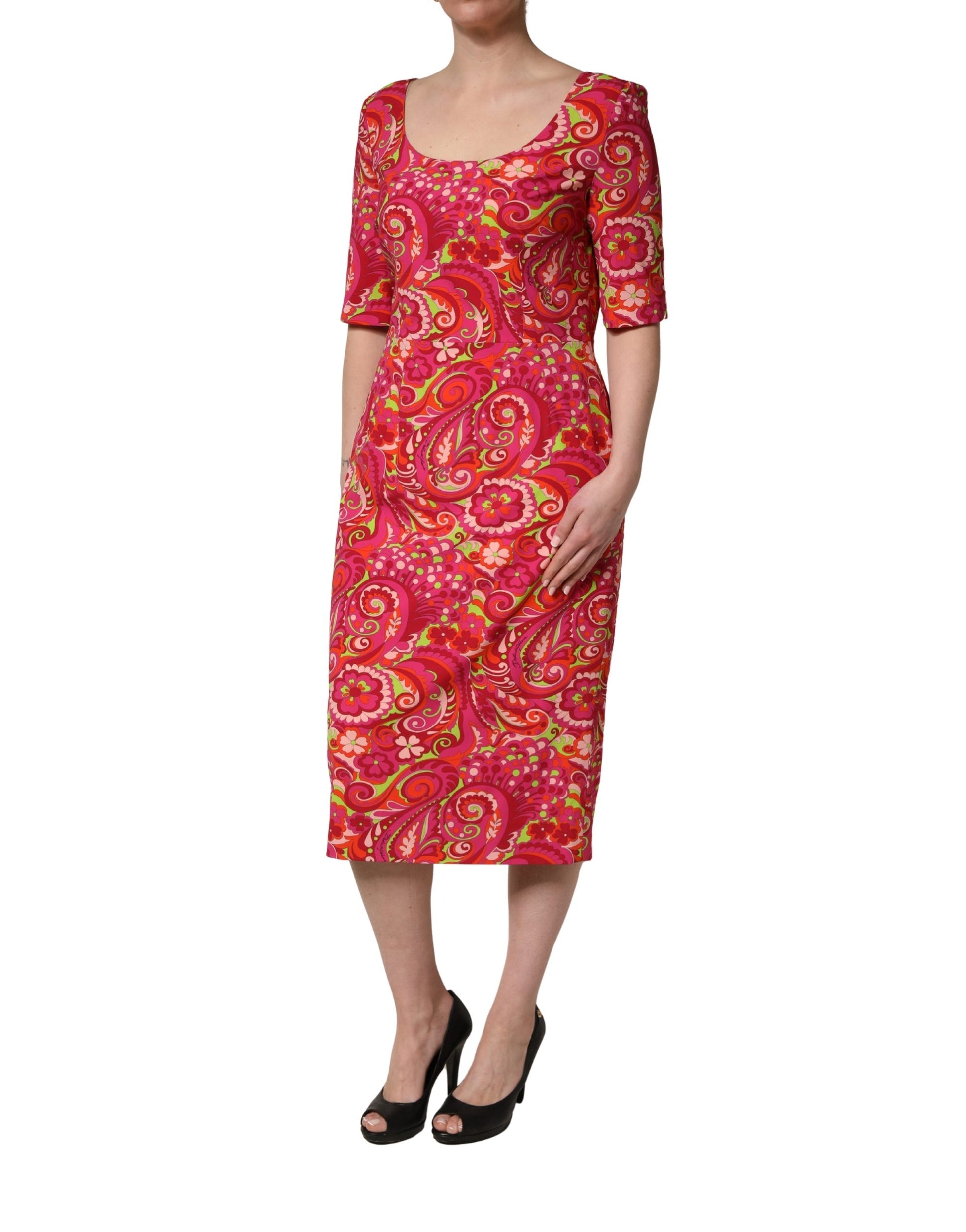 Dolce & Gabbana Red Midi Dress for Women detail view
