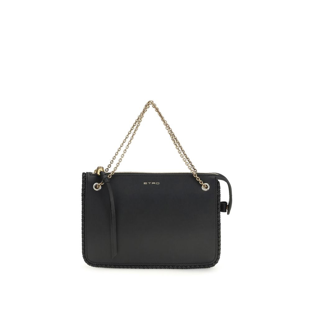Pochette Etro en cuir de veau noir Bos Taurus