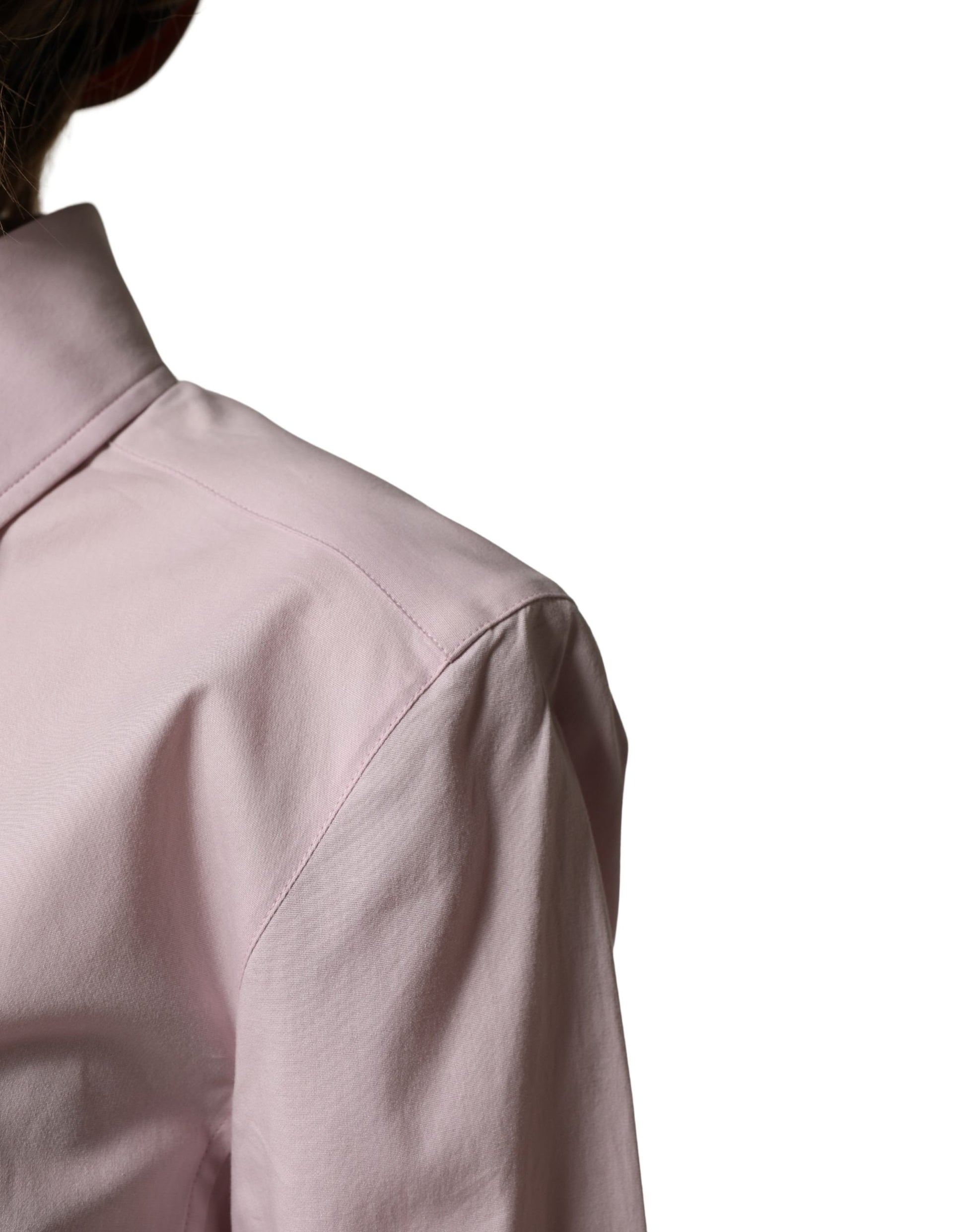 Chemisier/Haut Dolce & Gabbana en coton rose à manches longues et col.