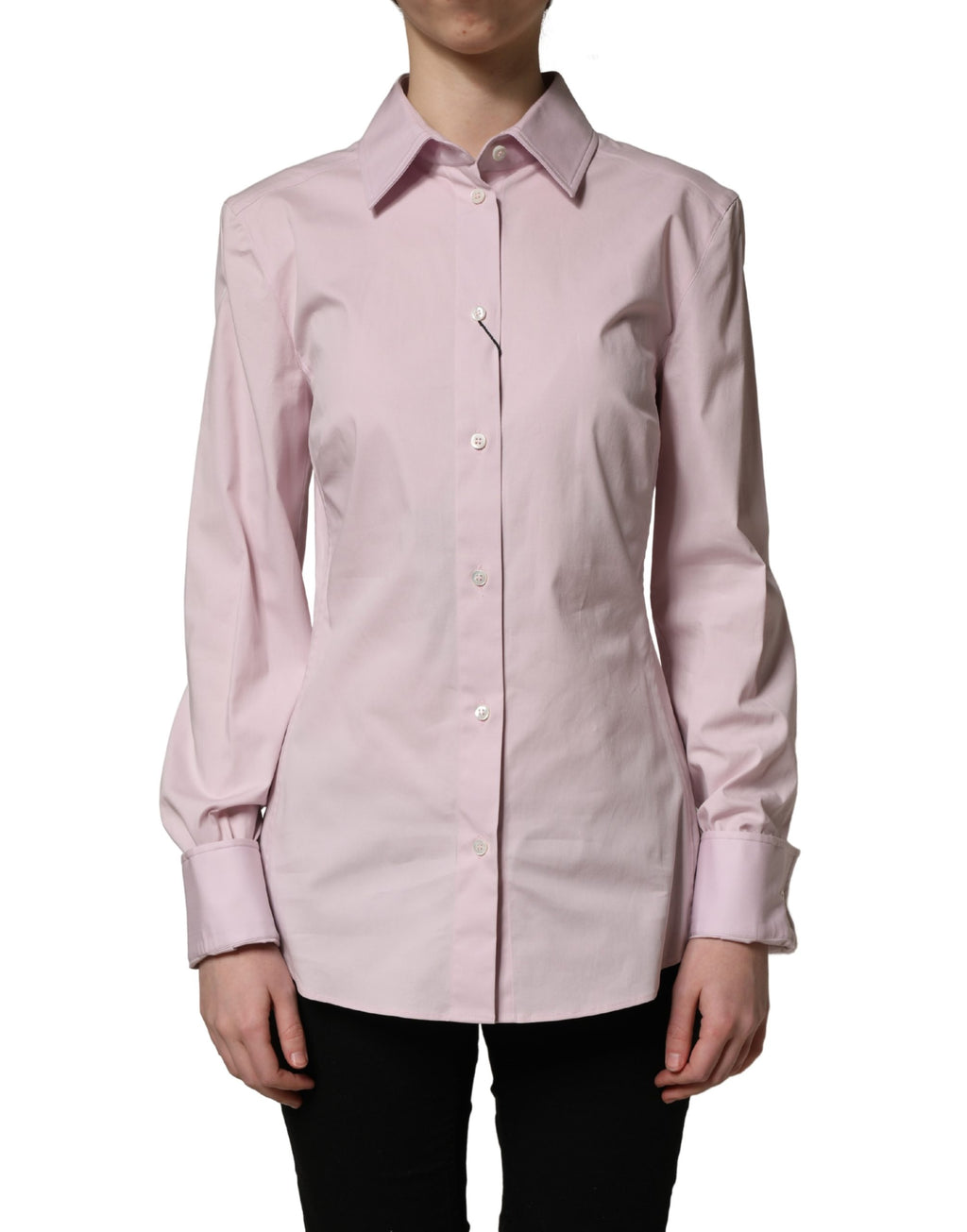Chemisier/Haut Dolce & Gabbana en coton rose à manches longues et col.