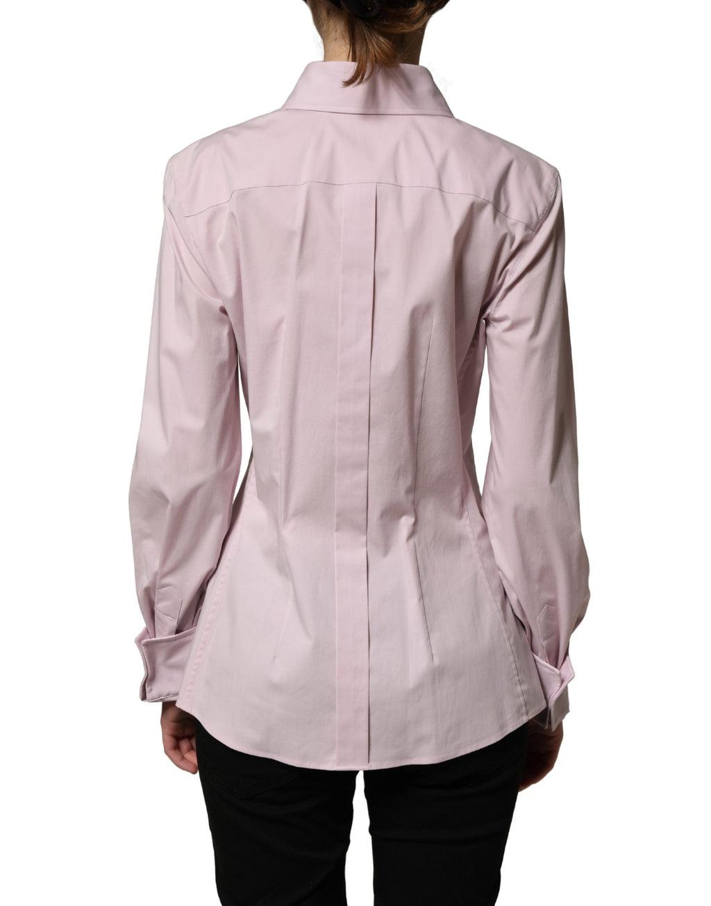 Chemisier/Haut Dolce & Gabbana en coton rose à manches longues et col.