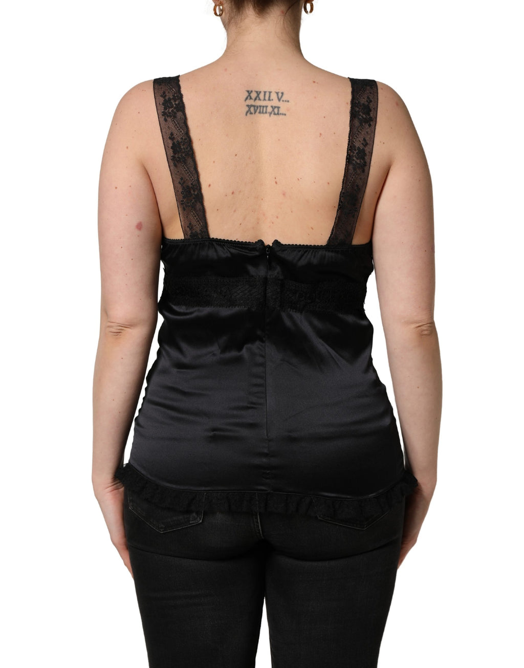 Dolce & Gabbana Black Sleeveless T-Shirt for Women side view