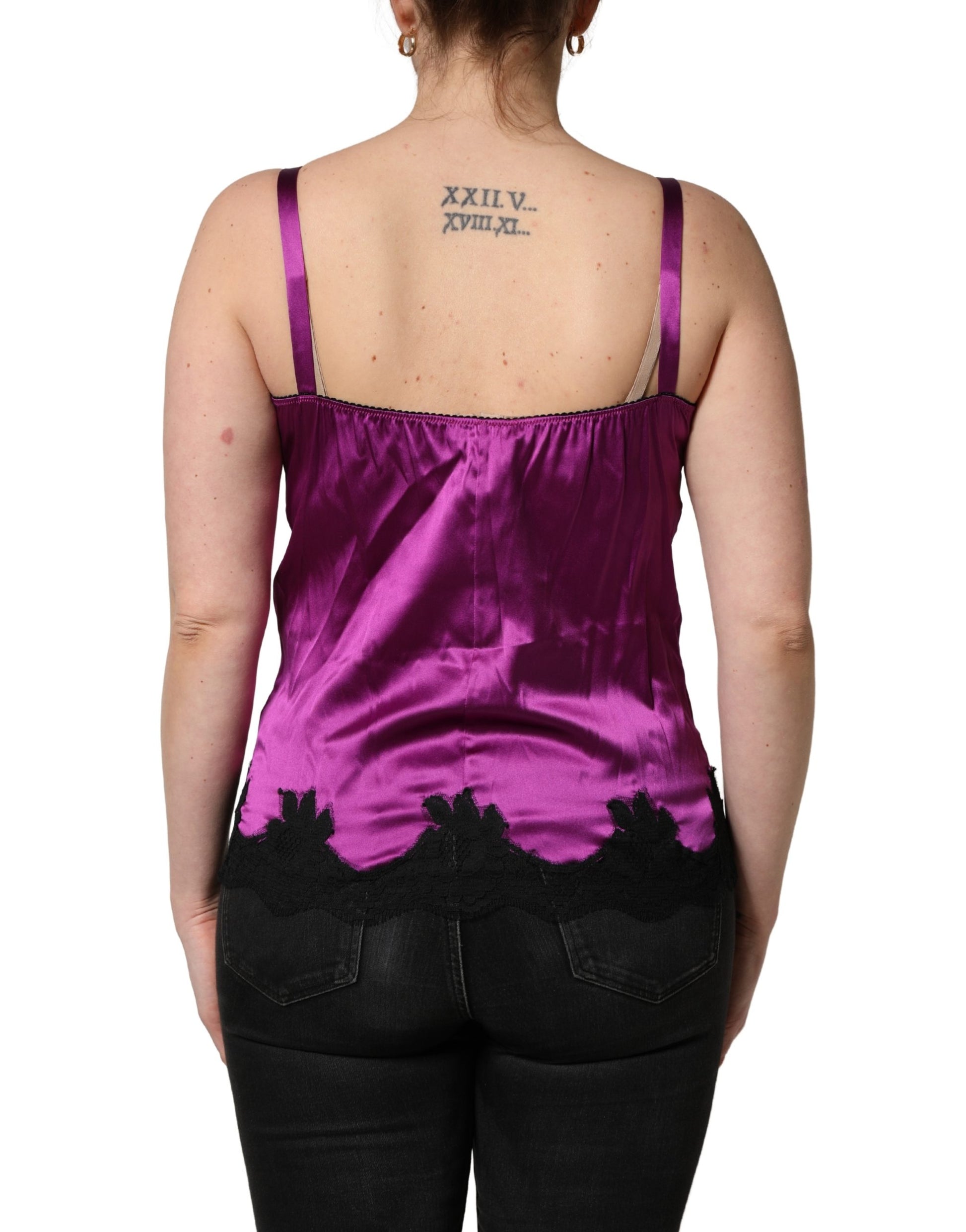 Dolce & Gabbana Purple Sleeveless T-Shirt for Women side view