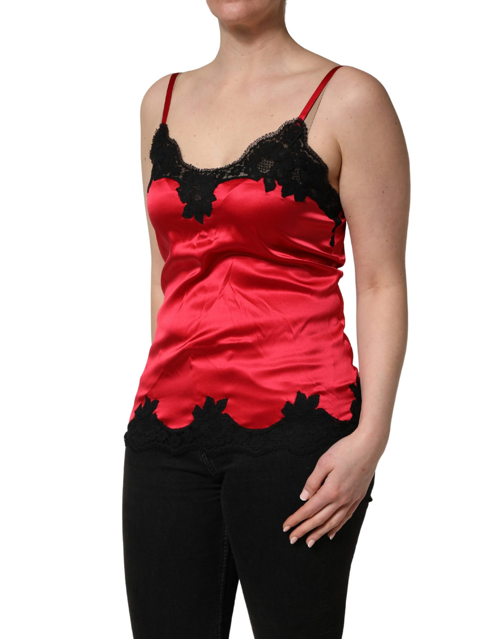 Dolce & Gabbana Red Sleeveless T-Shirt for Women detail view