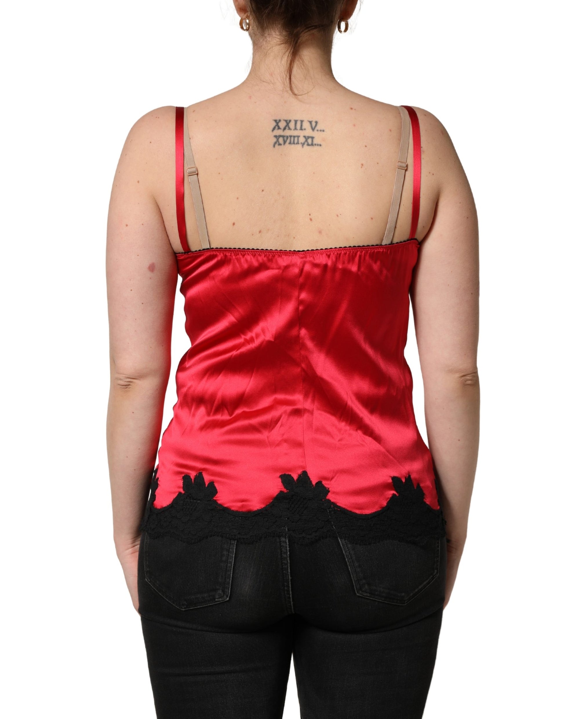 Dolce & Gabbana Red Sleeveless T-Shirt for Women side view