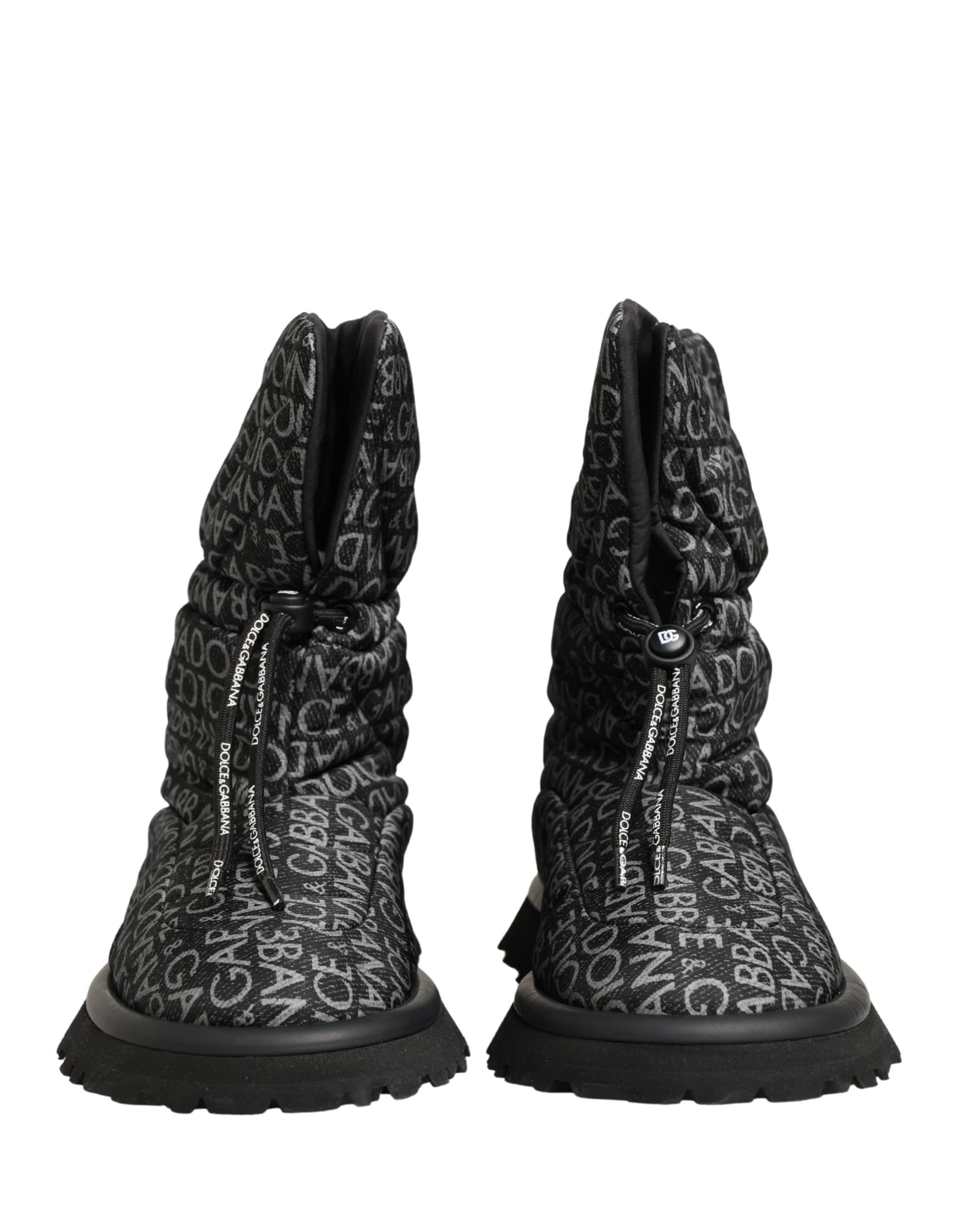 Dolce & Gabbana Black Lace Up Boots for Men side view
