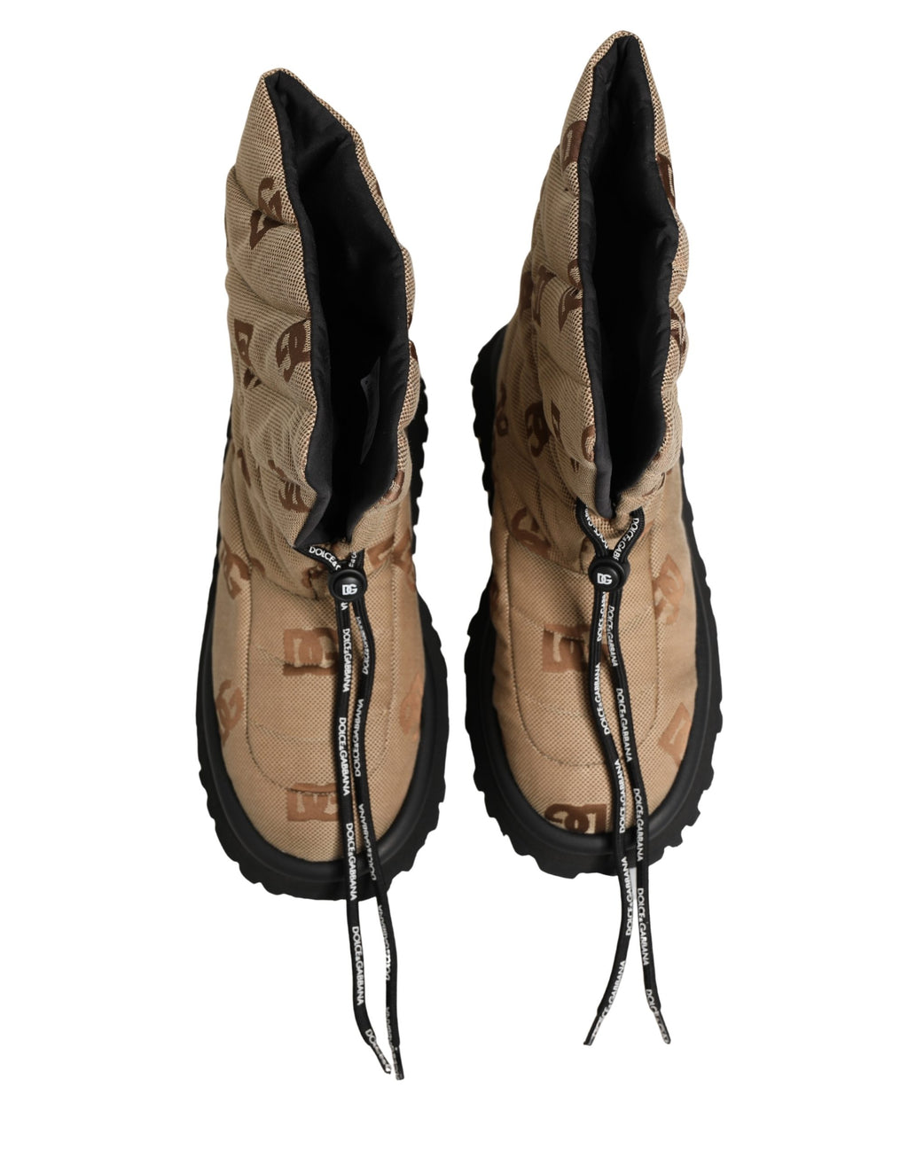 Dolce & Gabbana Brown Lace Up Boots for Men side view