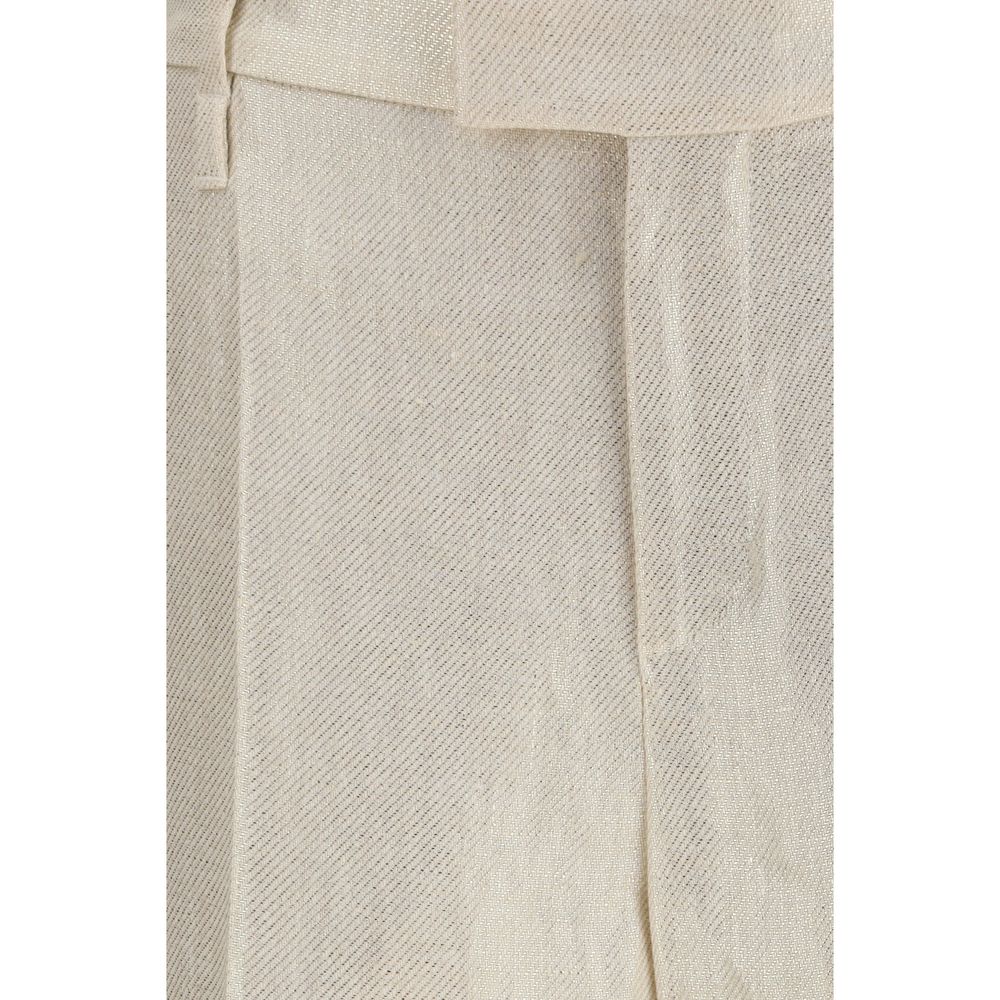 Brunello Cucinelli Beige Casual Pants for Women detail view