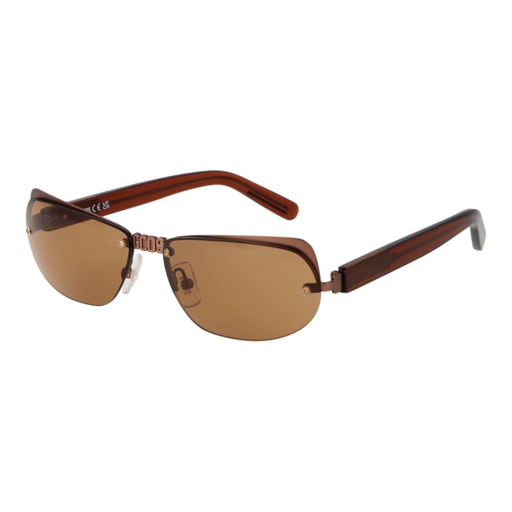 Lunettes de soleil métalliques marron GCDS